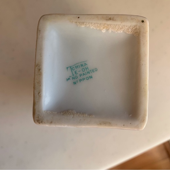 Antique Nippon Hand Painted Dresser Set Hat Pin Holder & Hair Pin Holder - Picture 14 of 14